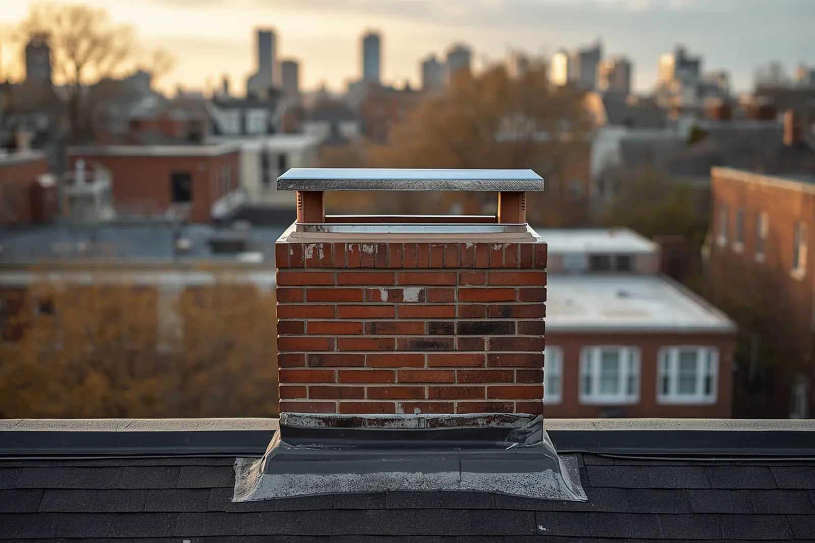 After: chimney inspection completed on a limestone rowhouse in Crown Heights, Brooklyn