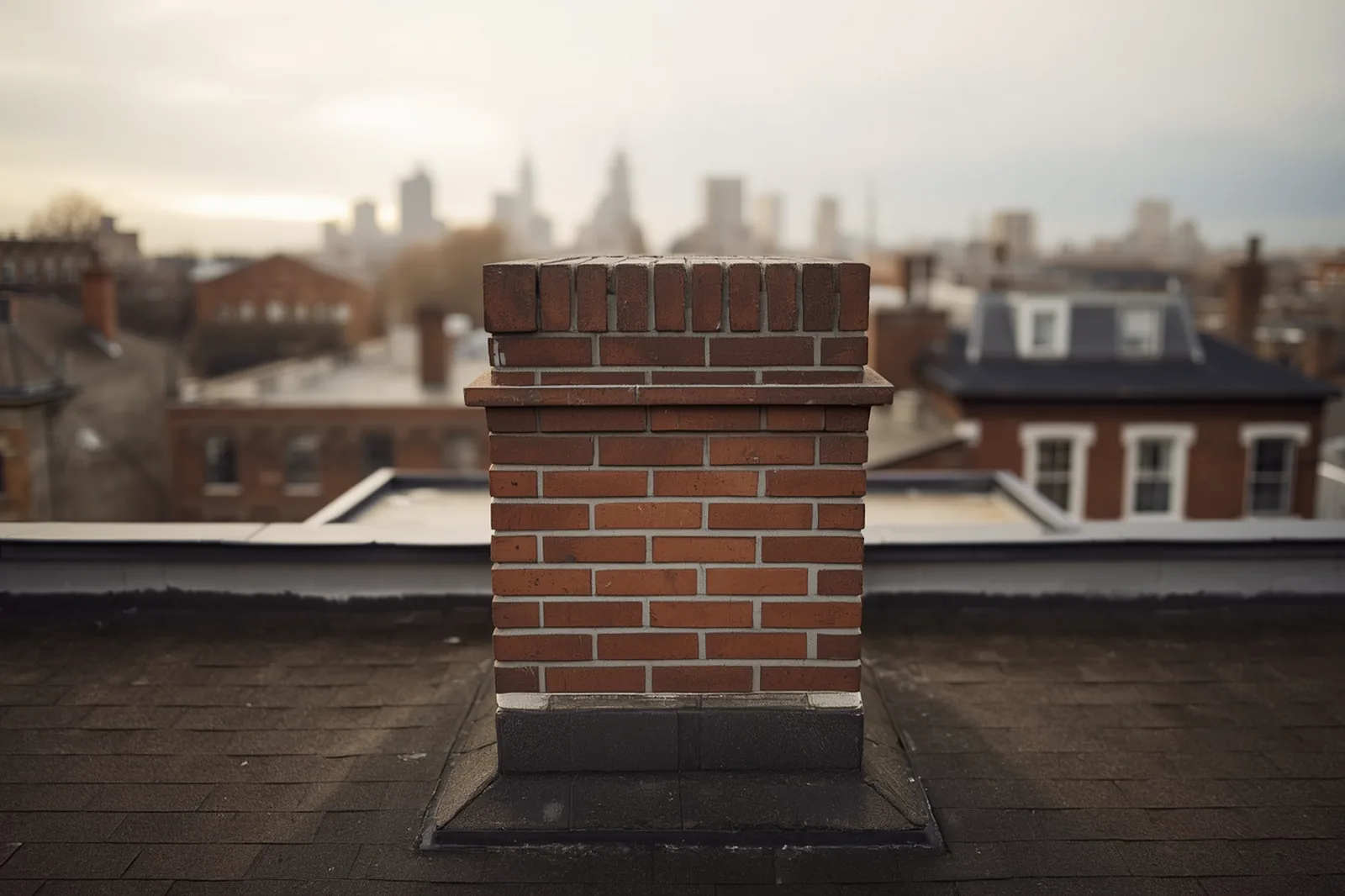After: chimney tuckpointing completed on a limestone rowhouse in Crown Heights, Brooklyn