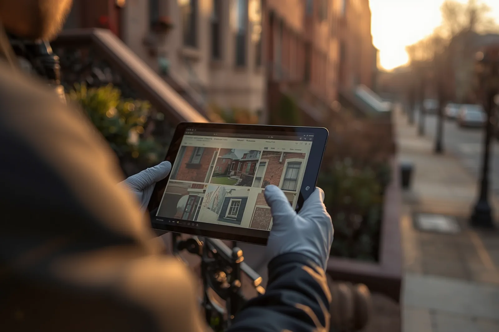 Reviewing chimney inspection photos with a homeowner in Crown Heights, Brooklyn