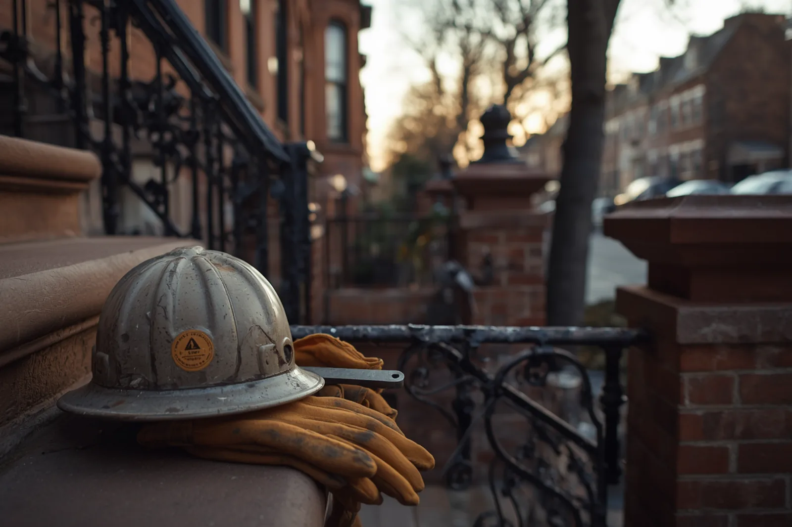 Chimney tools on a Crown Heights, Brooklyn stoop (4)